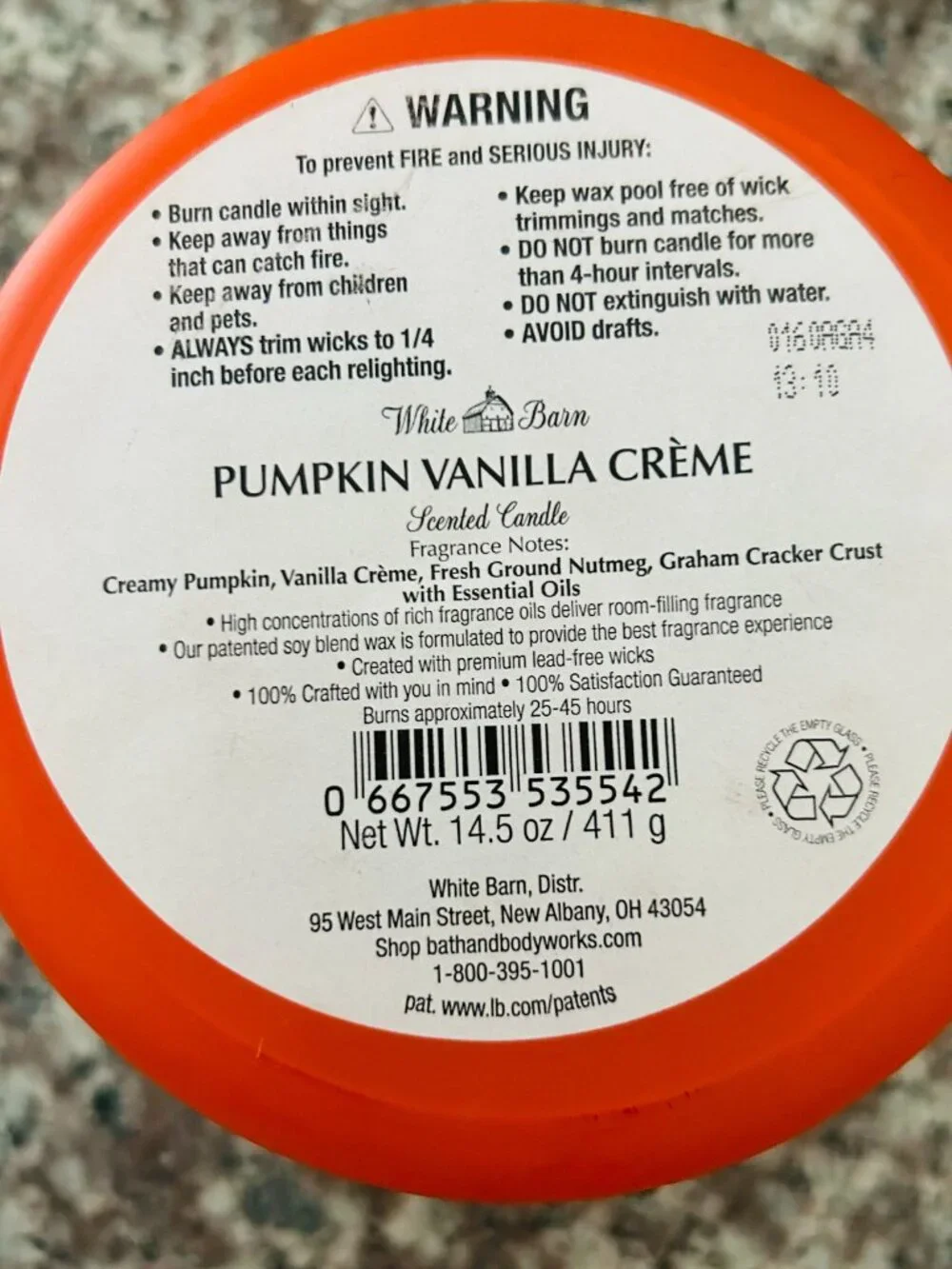 Bath & Body Works Pumpkin Vanilla Crème 3-Wick Candle NEW